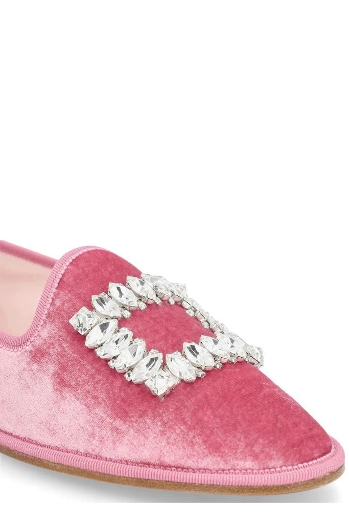 商品Roger Vivier|Roger Vivier Viv' Slippers Embroidered Buckle Loafers,价格¥6144,第4张图片详细描述