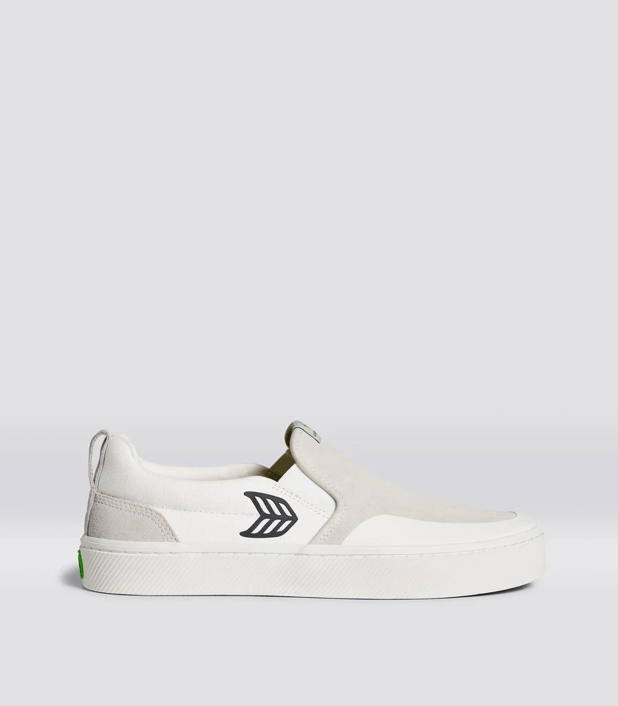 商品Cariuma|SLIP-ON PRO Off-White Canvas Vintage White Suede Black Logo Sneaker Men,价格¥708,第1张图片