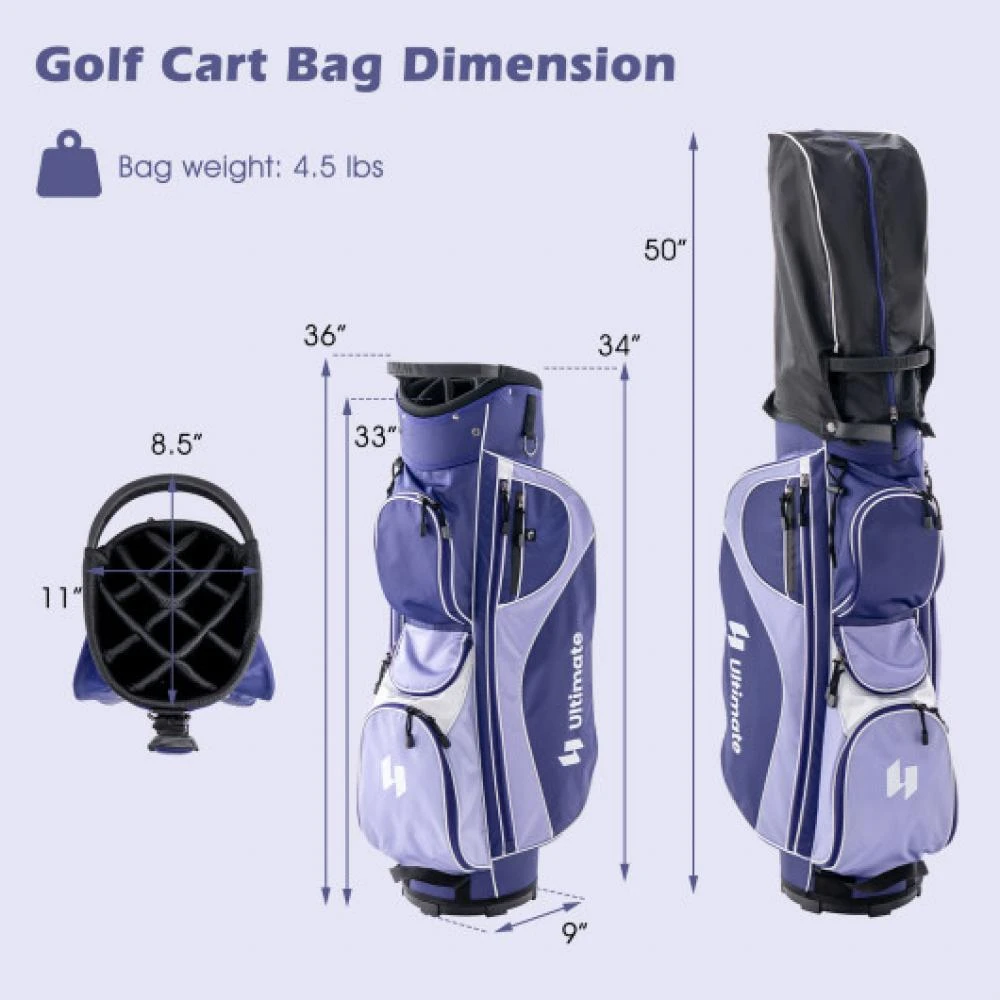 商品Hivvago|Women's Complete Golf Club Set Right Hand with Rain Hood-Purple,价格¥2993,第4张图片详细描述