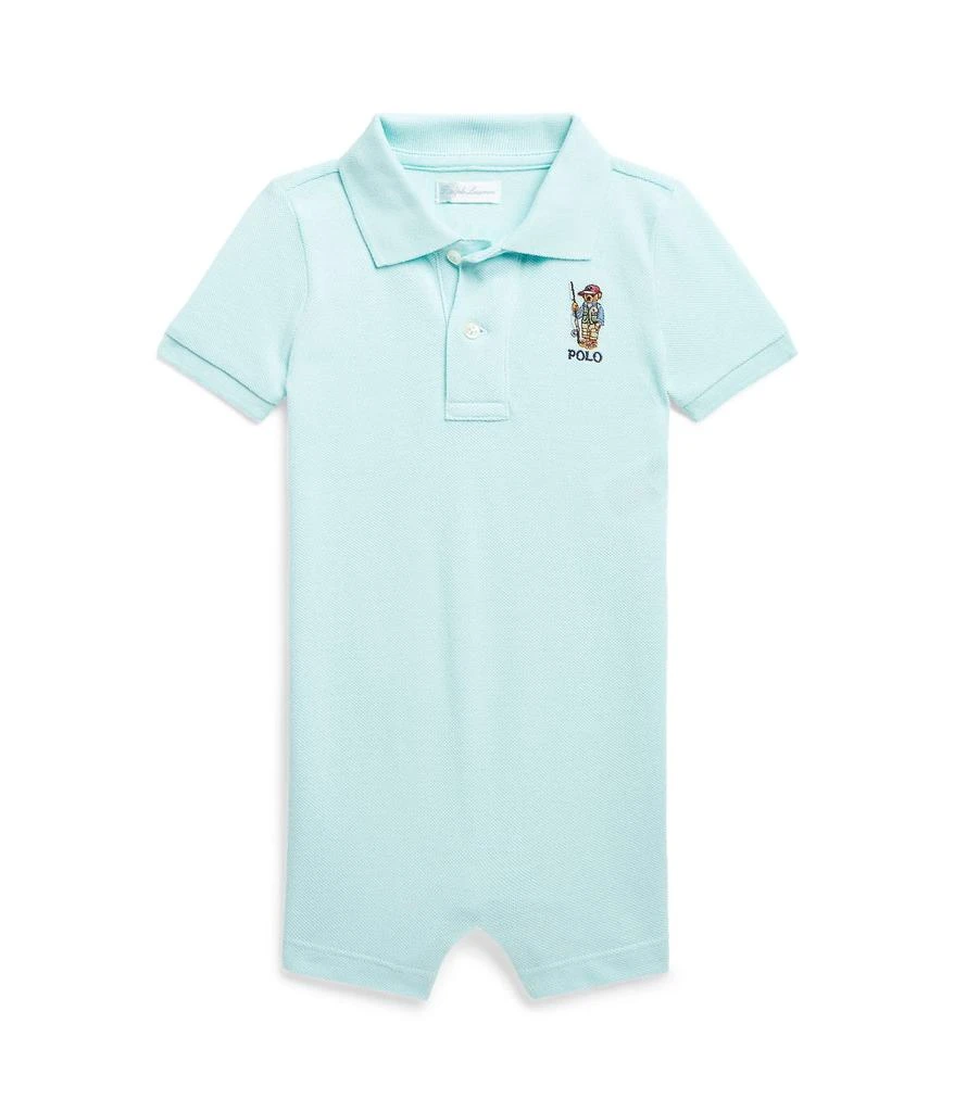 商品Ralph Lauren|Polo Bear Cotton Mesh Polo Shortall (Infant),价格¥335,第1张图片