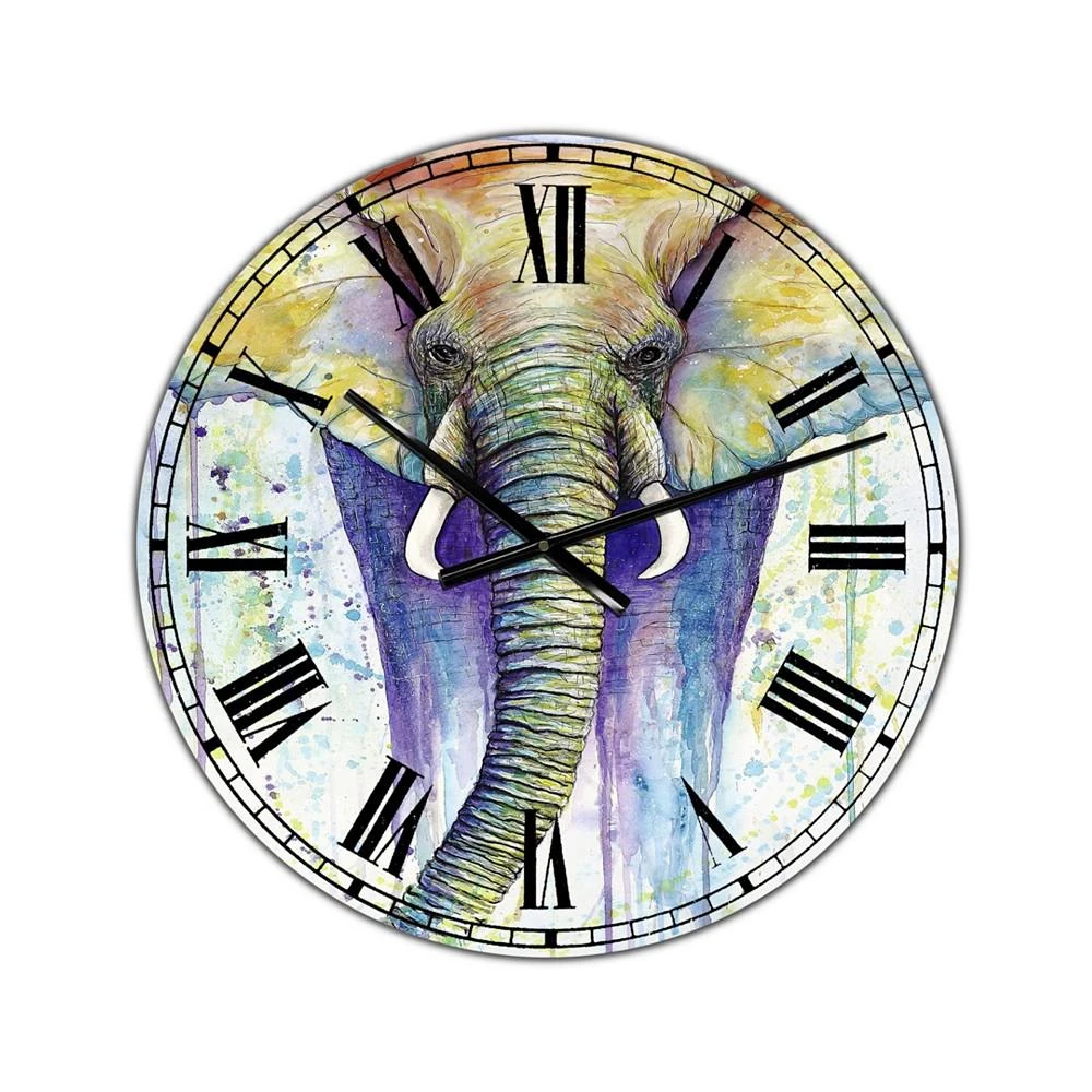商品Designart|Elephant Colors Oversized Cottage Wall Clock - 36" x 28" x 1",价格¥1489,第1张图片