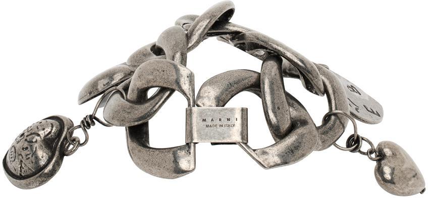 商品Marni|Silver Heart Charm Bracelet,价格¥2171,第4张图片详细描述