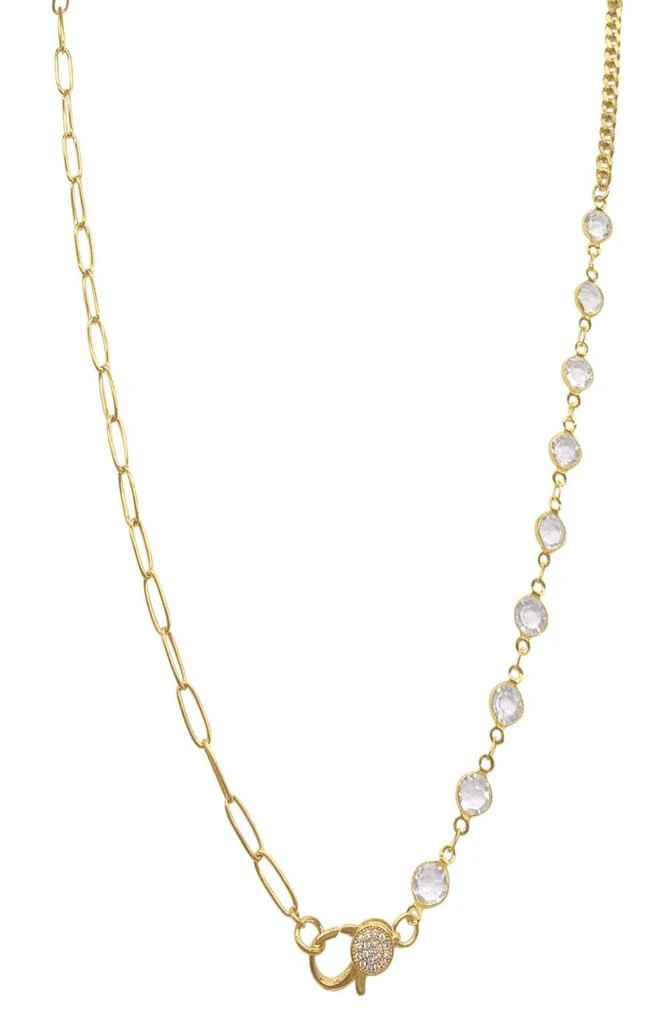 商品ADORNIA|14K Yellow Gold Plated Patchwork Lock Mosaic Necklace,价格¥156,第1张图片