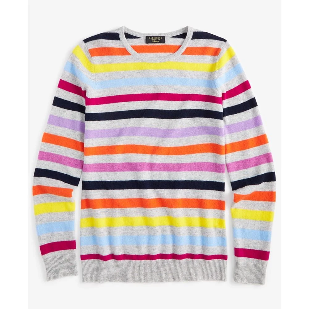 商品Charter Club|Women's 100% Cashmere Striped Crewneck Sweater, Regular & Petite, Created for Macy's,价格¥394,第5张图片详细描述