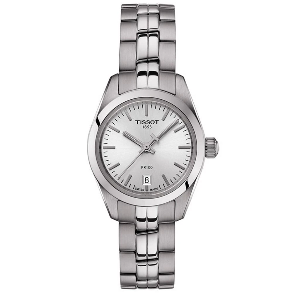 商品Tissot|Women's Swiss T-Classic PR 100 Gray Stainless Steel Bracelet Watch 25mm,价格¥2234,第1张图片