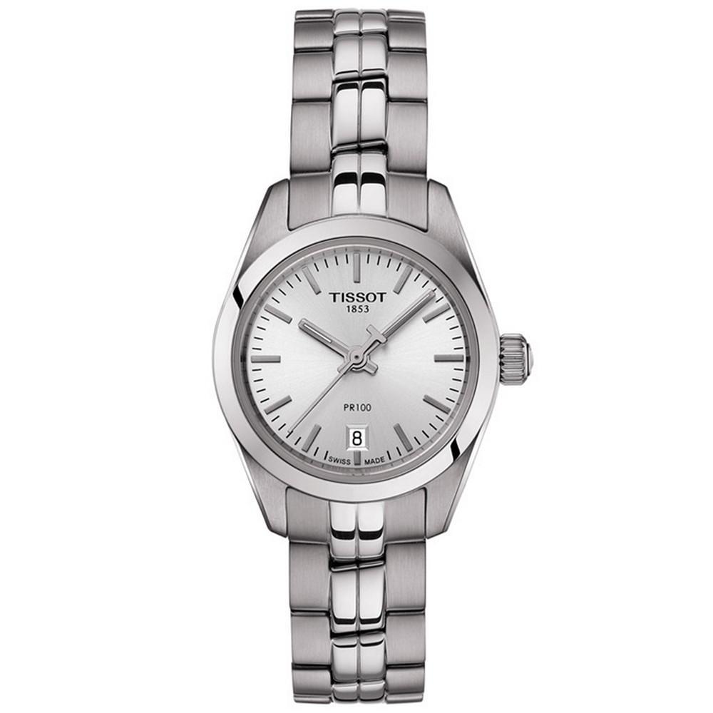 商品Tissot|Women's Swiss T-Classic PR 100 Gray Stainless Steel Bracelet Watch 25mm,价格¥2057,第1张图片
