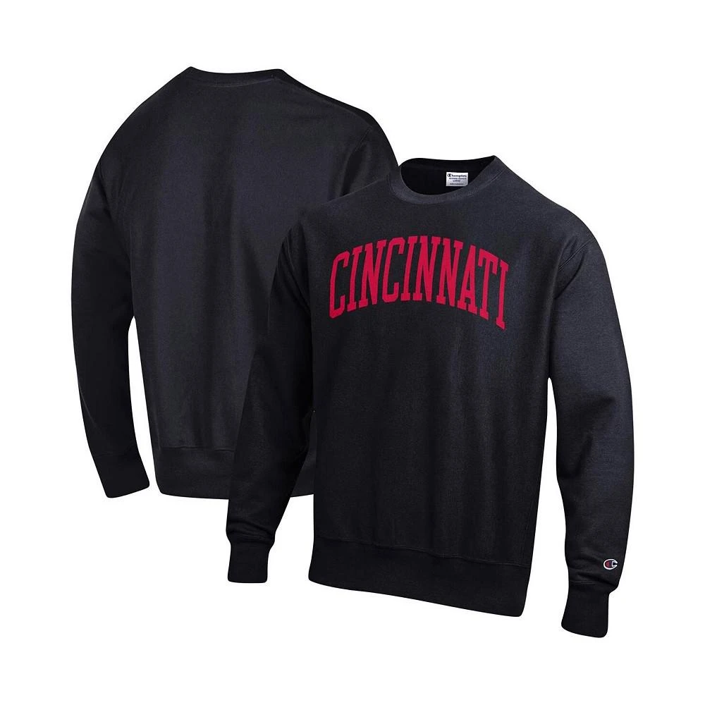 商品CHAMPION|Men's Black Cincinnati Bearcats Arch Reverse Weave Pullover Sweatshirt,价格¥551,第1张图片