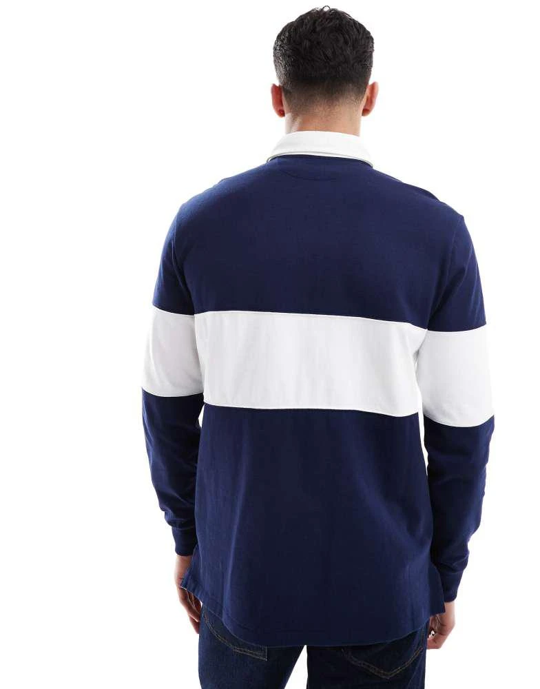 商品Ralph Lauren|Polo Ralph Lauren Sport capsule flag logo chect panel rugby polo classic oversized fit in navy,价格¥1085,第4张图片详细描述
