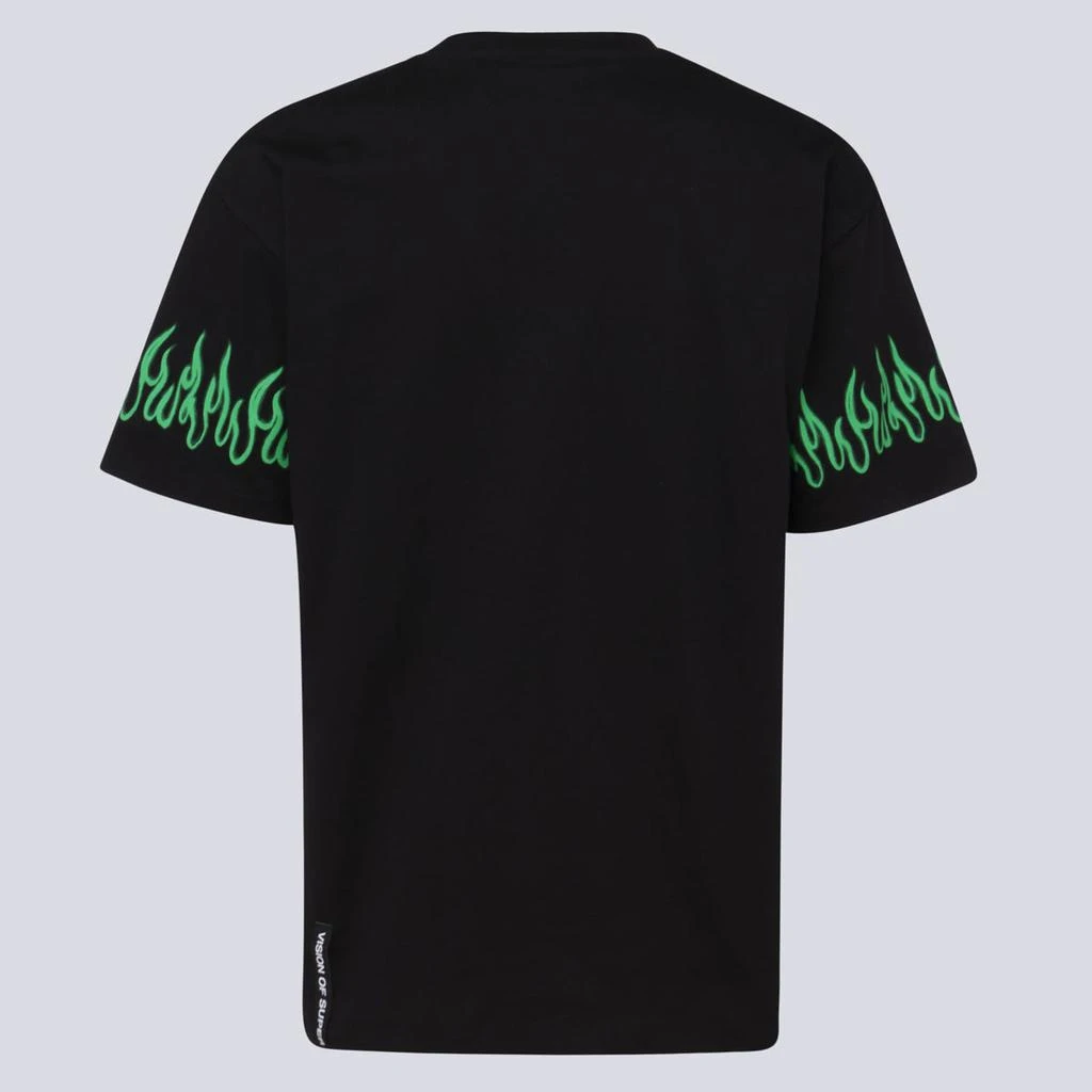 商品VISION OF SUPER|BLACK AND GREEN COTTON T-SHIRT,价格¥416,第2张图片详细描述