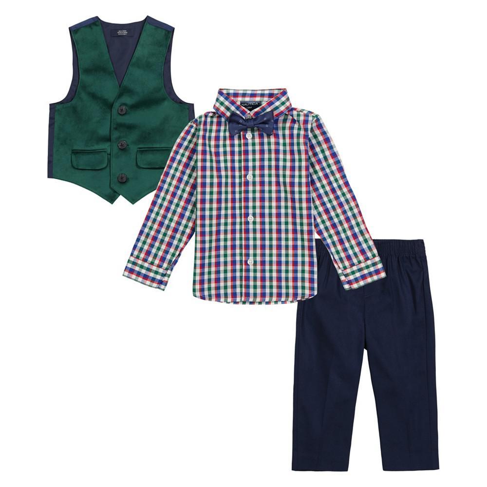 商品Nautica|Baby Boys Velvet Vest, Shirt and Pants, 3 Piece Set,价格¥434,第4张图片详细描述