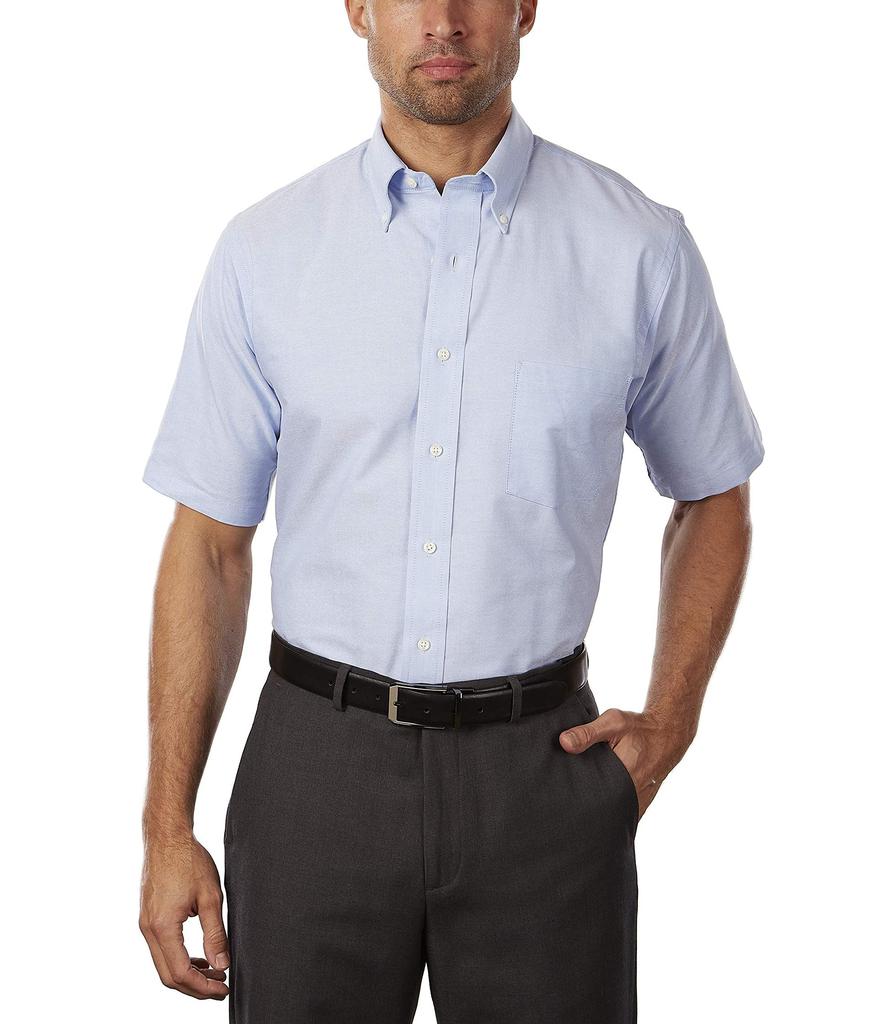 Men's Dress Shirts Short Sleeve Oxford Solid商品第2张图片规格展示