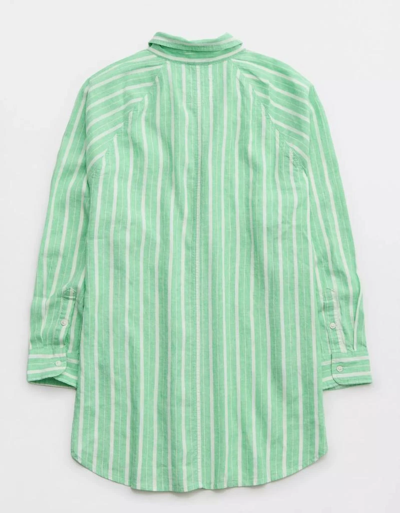 商品Aerie|Aerie Pool-To-Party Linen Blend Cover Up Shirt,价格¥116,第5张图片详细描述