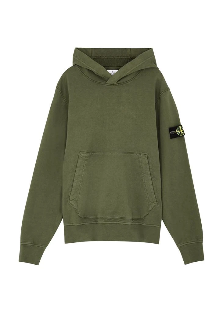 商品Stone Island|KIDS Green hooded cotton sweatshirt (14 years),价格¥1737,第1张图片