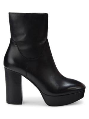 商品Ash|​Amazon Block Heel Leather Ankle Boots,价格¥1395,第1张图片