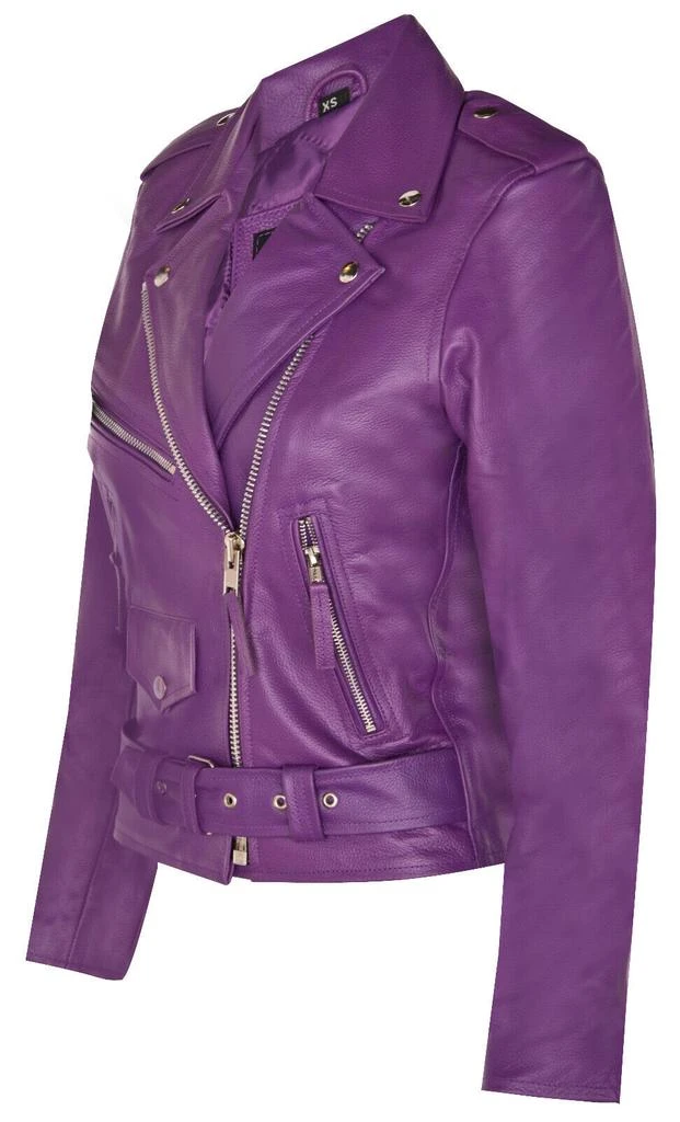 商品Infinity Leather|Women's Cowhide Brando Leather Biker Jacket-Murcia,价格¥1372,第2张图片详细描述