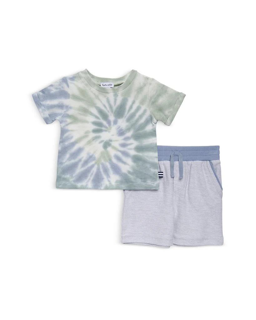 商品Splendid|Boys' Aqua Mist Tie Dye Tee & Short Set - Baby,价格¥233,第1张图片详细描述