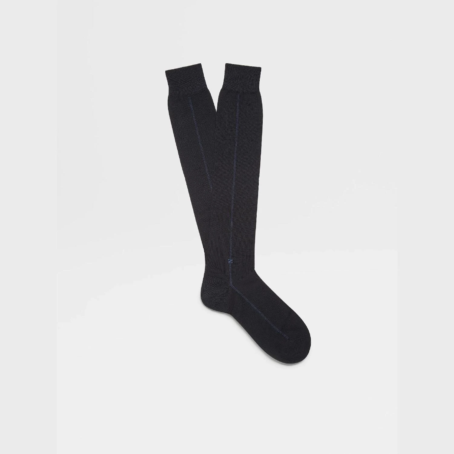 商品Zegna|包邮包税【预售7天发货】 ZEGNA杰尼亚 23秋冬 男士 袜子 NAVY BLUE BAGUETTE MID CALF SOCKS N5V40-524-402,价格¥512,第1张图片