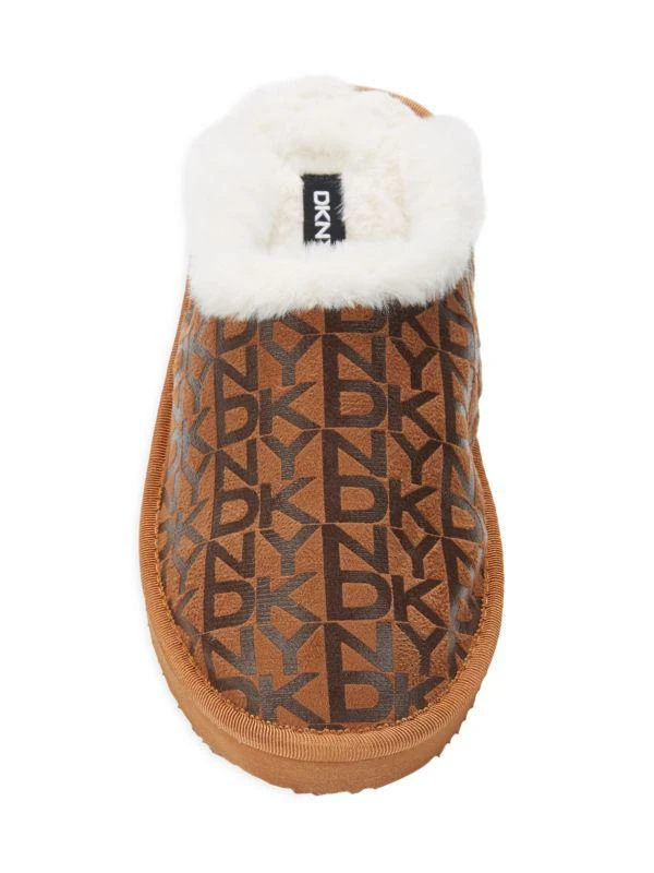 商品DKNY|Wagner Logo Faux Shearling Slippers,价格¥113,第5张图片详细描述