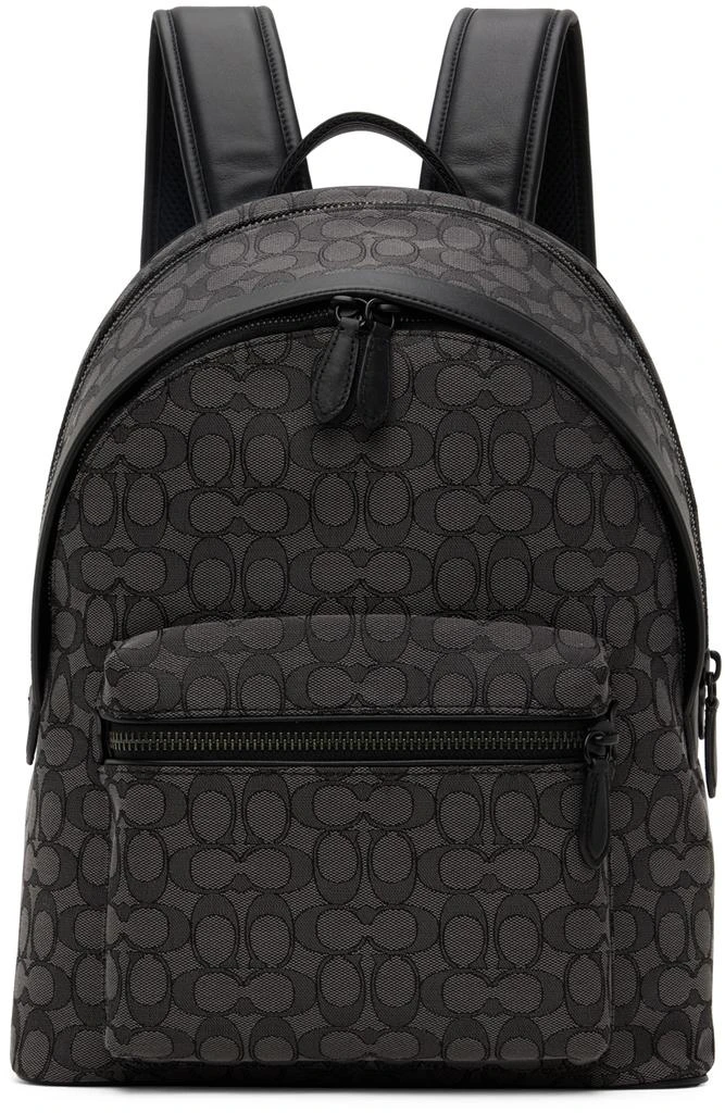 商品Coach|Gray & Black Charter Backpack,价格¥2703,第1张图片