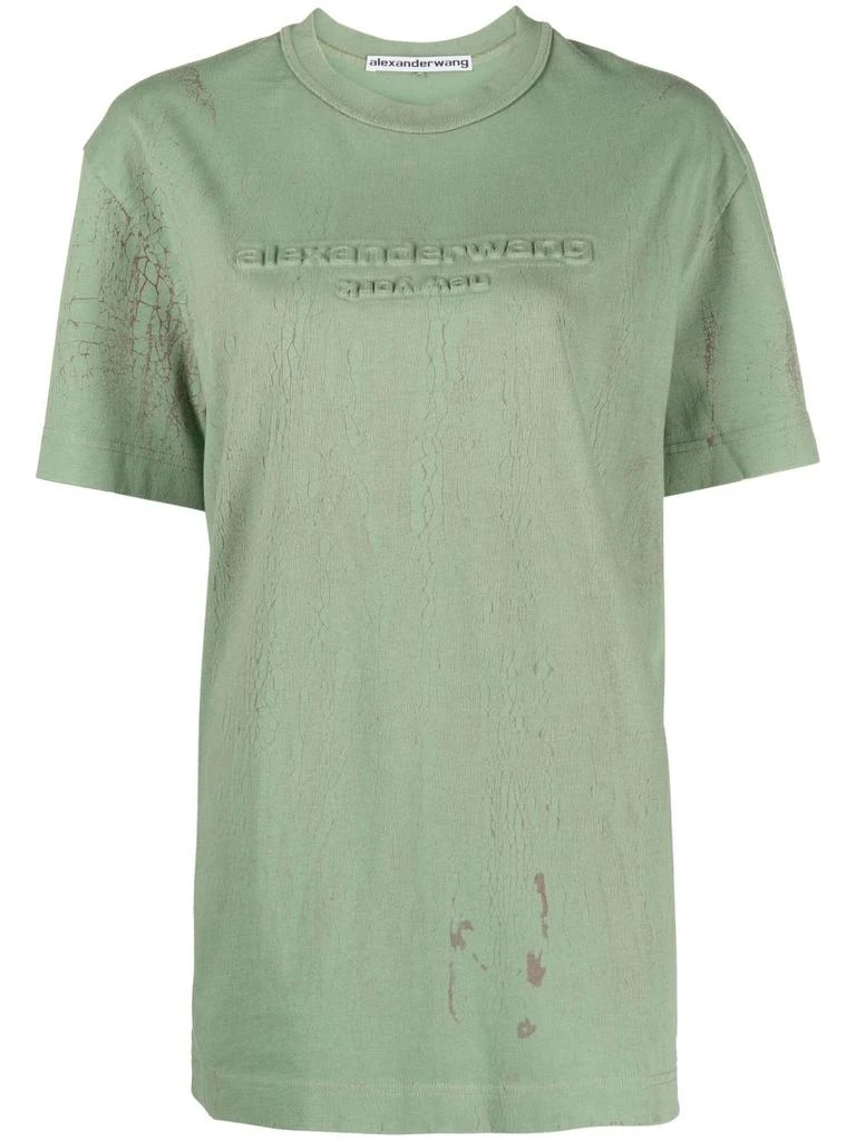 商品Alexander Wang|ALEXANDER WANG WOMEN PLASTER DYED TEE W/ EMBOSSED LOGO,价格¥738,第4张图片详细描述