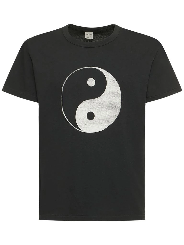 商品Re/Done|Ying Yang Print Cotton Jersey T-shirt,价格¥880,第1张图片