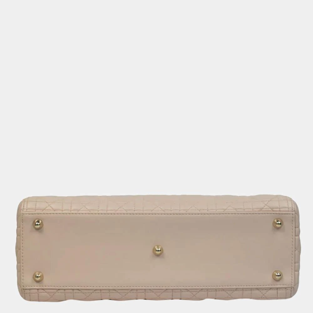 商品[二手商品] Dior|Dior Beige Leather Lady Dior Large Tote Bag ,价格¥26628,第4张图片详细描述