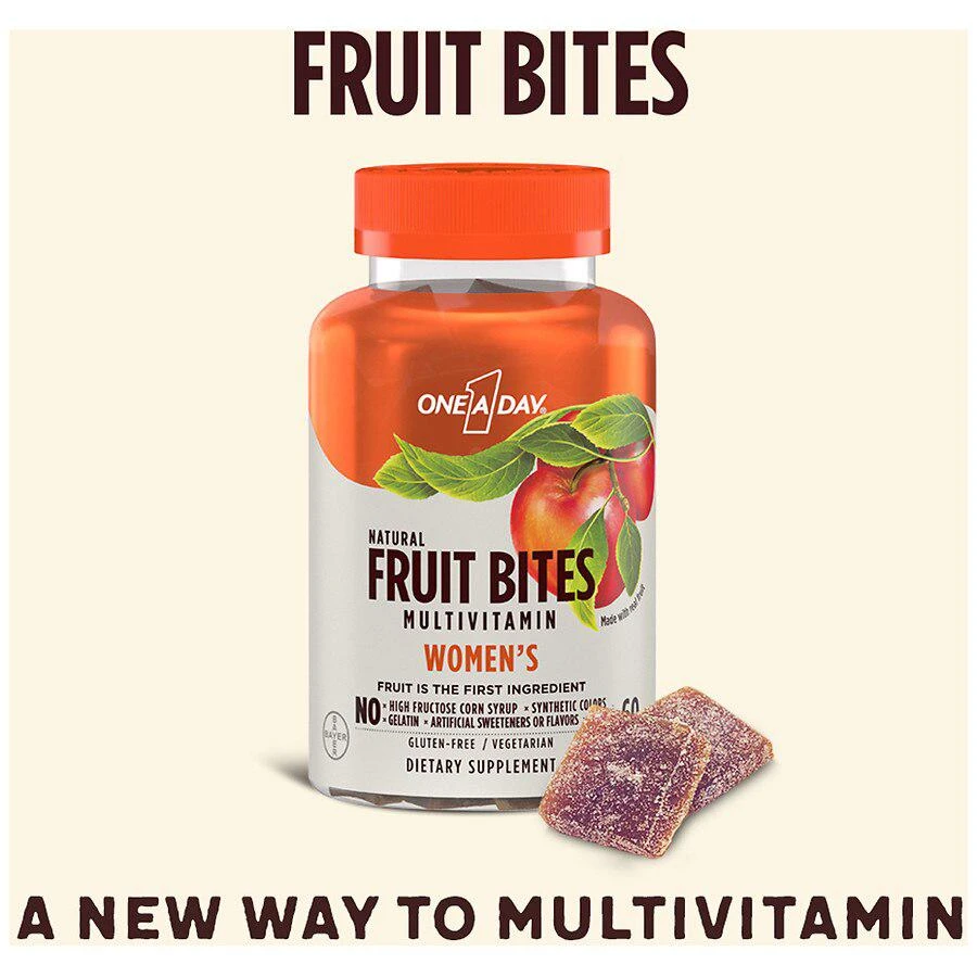 商品One A Day|Women¿s Natural Fruit Bites Multivitamin with Immune Health Support Apple,价格¥125,第5张图片详细描述