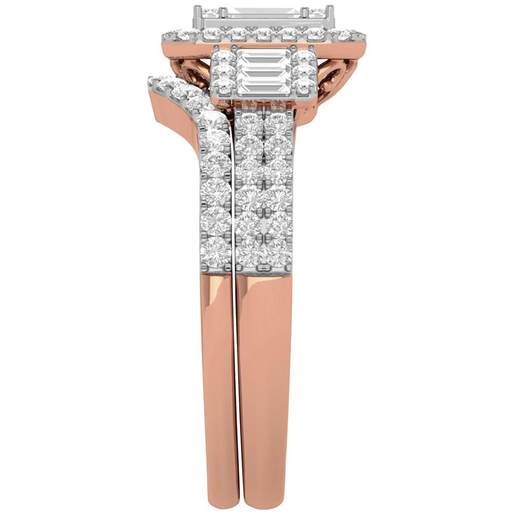 商品Macy's|Diamond Baguette Halo Bridal Set (3/4 ct. t.w.) in 14k Rose Gold,价格¥23919,第3张图片详细描述