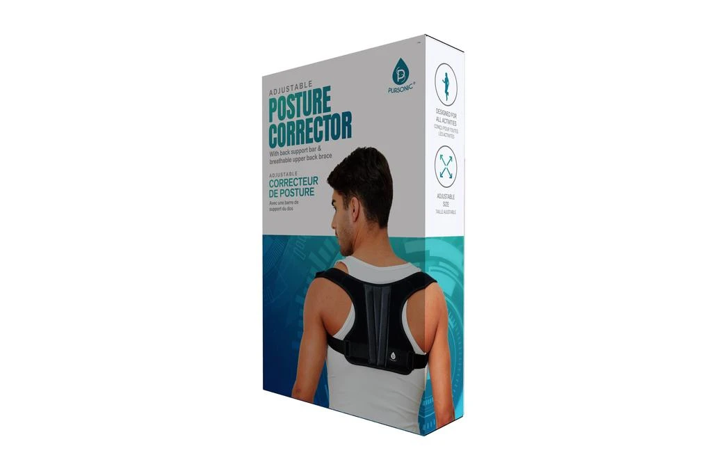 商品PURSONIC|Pursonic Adjustable Posture Corrector With Back Support Bar & Breathable Upper Back Brace,价格¥231,第1张图片