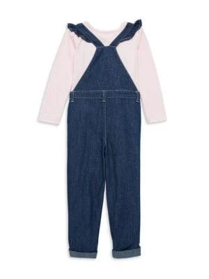 商品Calvin Klein|Little Girls 2 Piece Logo Top & Overalls Set,价格¥119,第2张图片详细描述