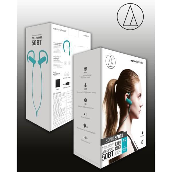 商品Audio-Technica|Audio Technica Bluetooth Sports Headphones - Blue/Black,价格¥310,第6张图片详细描述