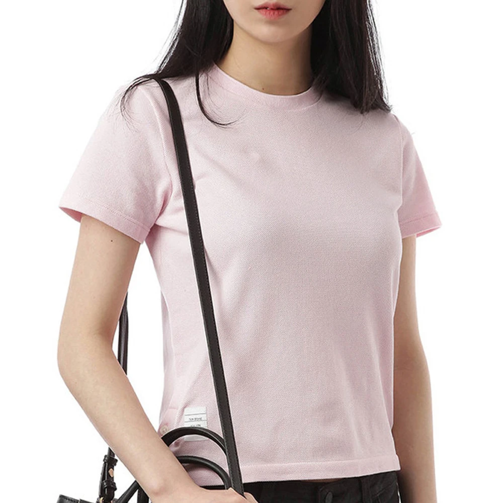 商品Thom Browne|Thom Browne 女士粉色短袖T恤 FJS013A-00050-680,价格¥1901,第1张图片
