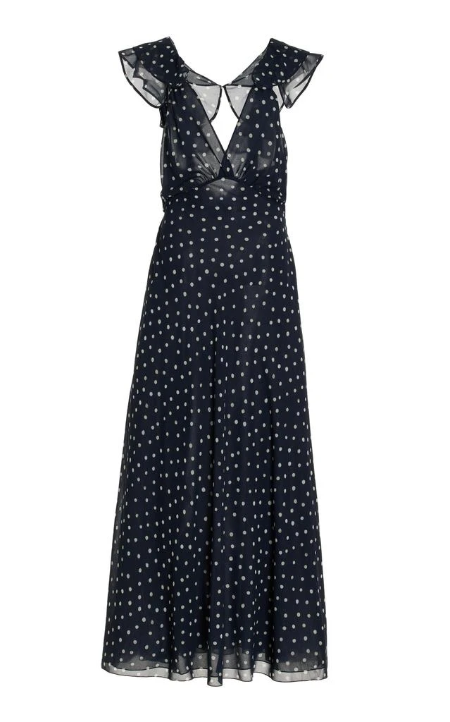 商品Altuzarra|Altuzarra - Romy Polka-Dotted Chiffon Maxi Dress - Navy - FR 40 - Moda Operandi,价格¥4493,第1张图片
