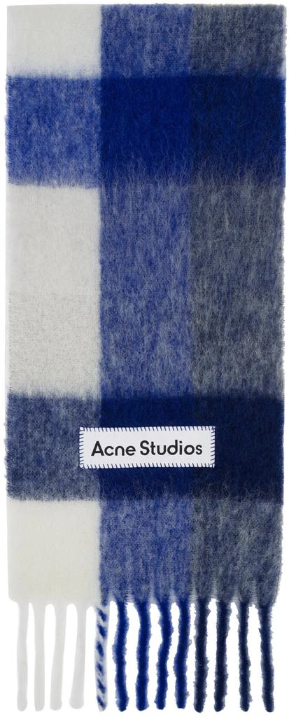 商品Acne Studios|Blue & White Checked Scarf,价格¥2386,第1张图片