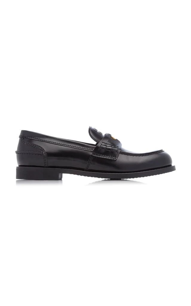 商品Miu Miu|Miu Miu - Patent Spazzolato Leather Loafers - Black - IT 41 - Moda Operandi,价格¥8254,第1张图片