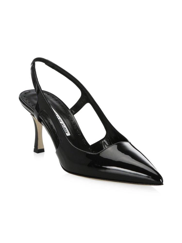 商品Manolo Blahnik|Manolo Blahnik - Bretto Patent Leather Slingback Pumps,价格¥2260,第2张图片详细描述