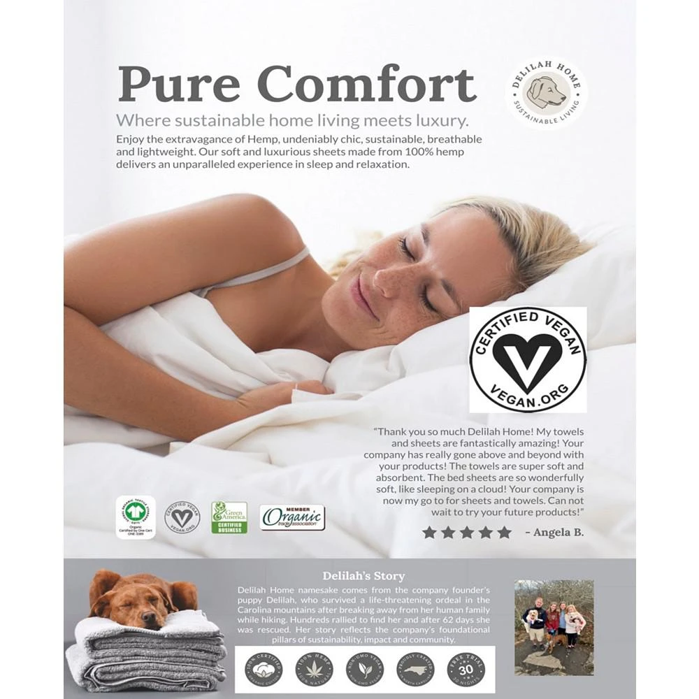 商品Delilah Home|Hemp King Sheet Set,价格¥3918,第5张图片详细描述