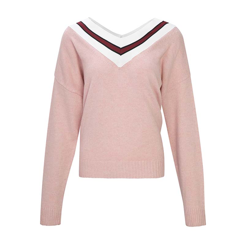 SANDRO 女士粉色羊毛针织毛衣 AG10231048-PINK商品第1张图片规格展示