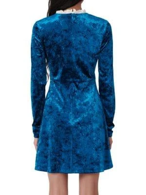 商品Maje|Randy Crushed Velvet Mini Dress,价格¥580,第2张图片详细描述