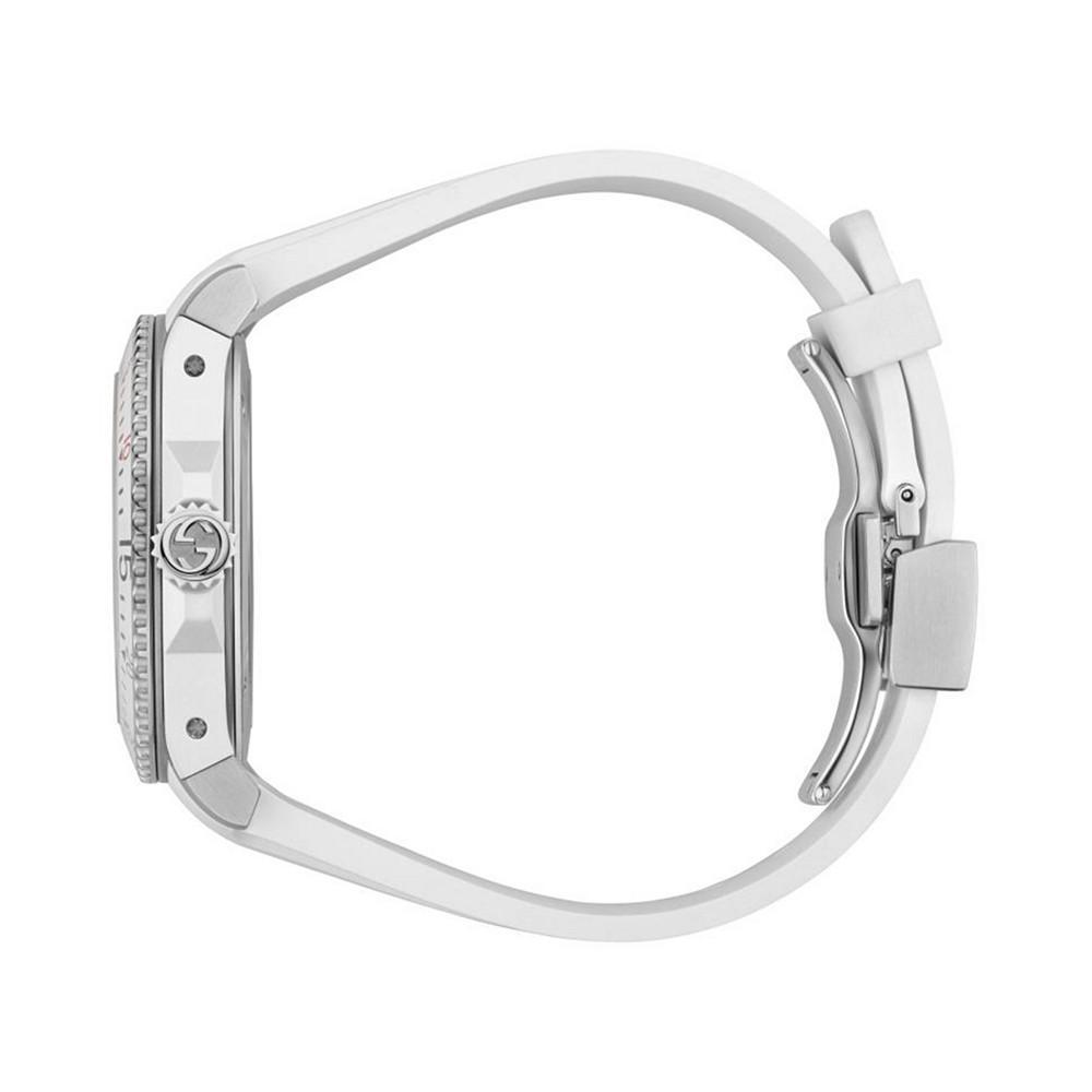 商品Gucci|Men's Swiss Dive White Rubber Strap Watch 40mm,价格¥10887,第6张图片详细描述
