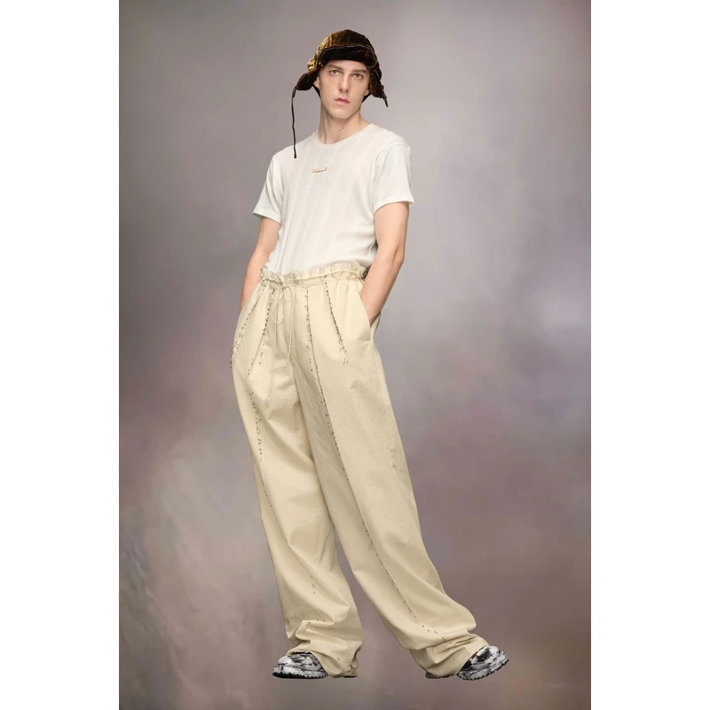 商品MAISON MARGIELA|Maison Margiela 男士米白色棉质休闲裤,价格¥14181,第5张图片详细描述
