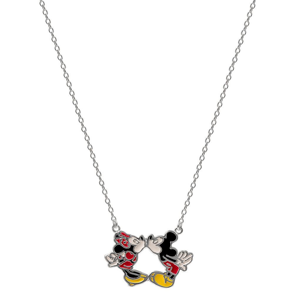 商品Disney|Kissing Minnie & Mickey Mouse 18" Pendant Necklace in Sterling Silver,价格¥231,第6张图片详细描述