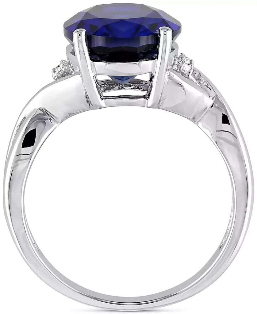 商品Macy's|Lab-Grown Sapphire (7-1/2 ct. t.w.) & Diamond Accent Statement Ring in Sterling Silver,价格¥467,第3张图片详细描述