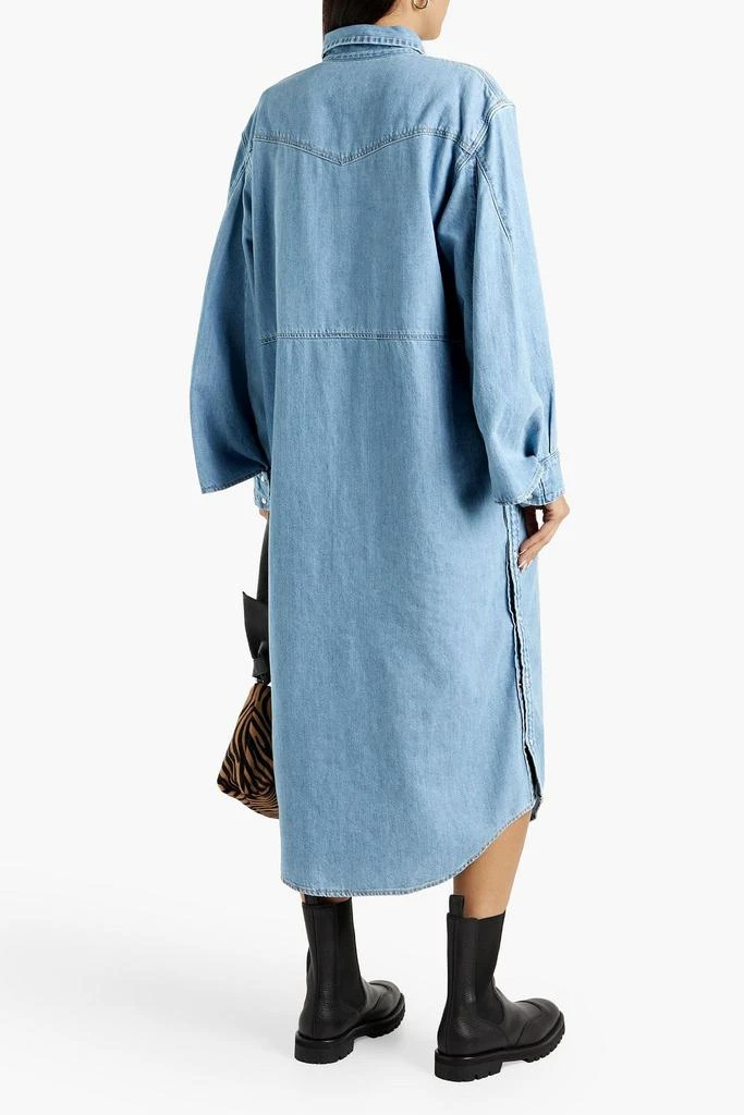 商品Ganni|Cotton and hemp-blend denim shirt dress,价格¥1260,第3张图片详细描述