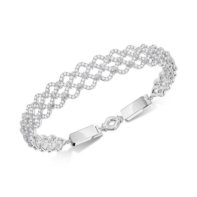 商品Swarovski|Silver-Tone Crystal Pavé Wavy Openwork Bracelet,价格¥1252,第1张图片