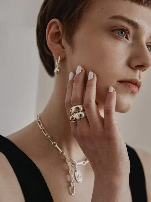 商品MARSBOM|Handle Ring Silver,价格¥1364,第1张图片