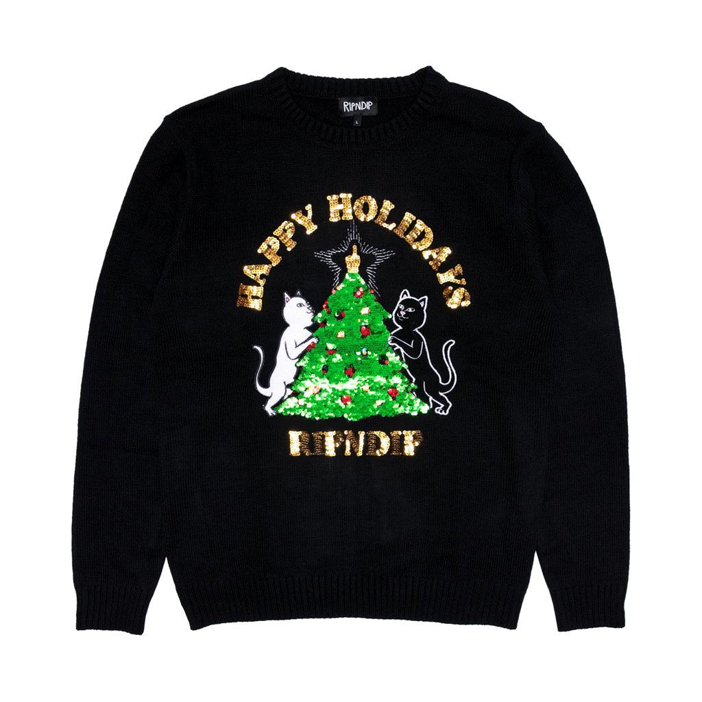 商品RIPNDIP|Litmas Tree Knitted Sweater (Black),价格¥518,第1张图片