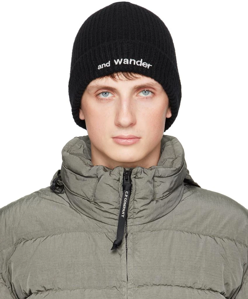 商品And Wander|Black Shetland Wool Beanie,价格¥321,第1张图片