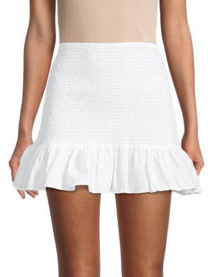 商品French Connection|Rhodes Smocked Ruffle Mini Skirt,价格¥184-¥257,第1张图片