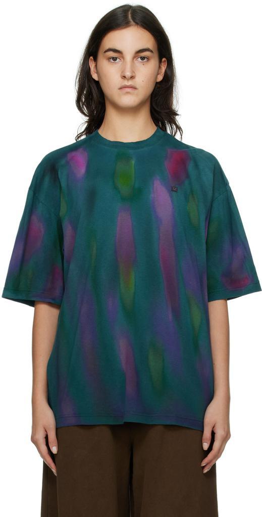 商品Acne Studios|Green Tie-Dye T-Shirt,价格¥1224,第1张图片
